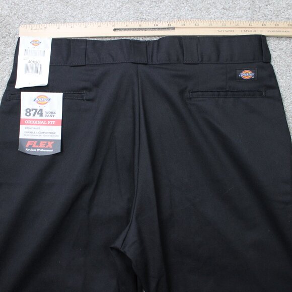 Dickies 874 Work Pants NWT Mens 40x30 Black Original Fit Flex Straight Leg - Picture 7 of 15
